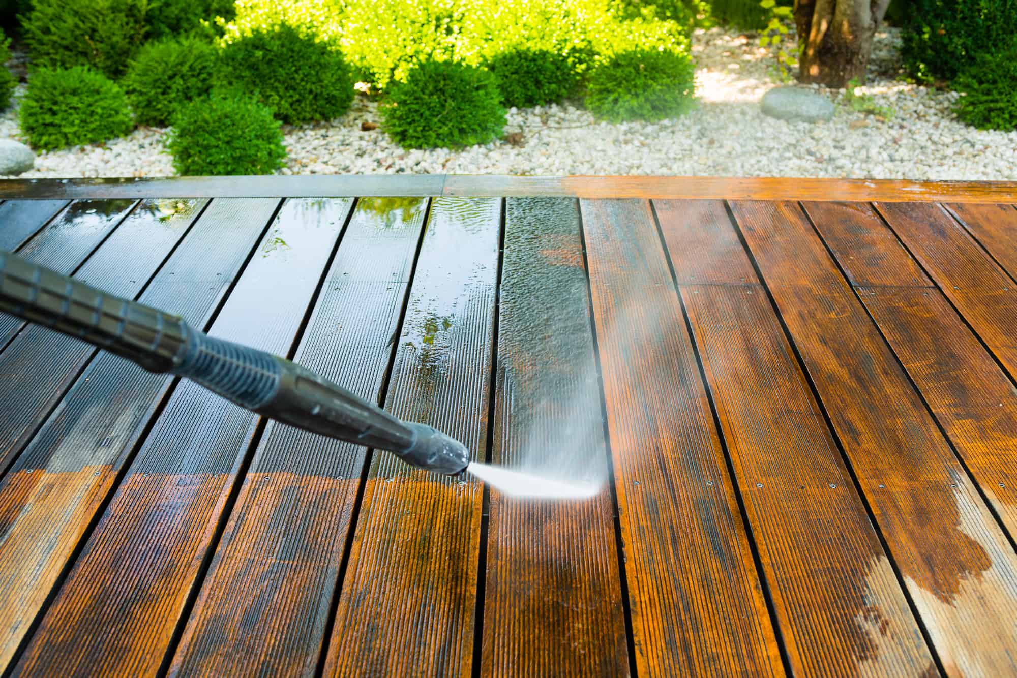 clean Trex decking