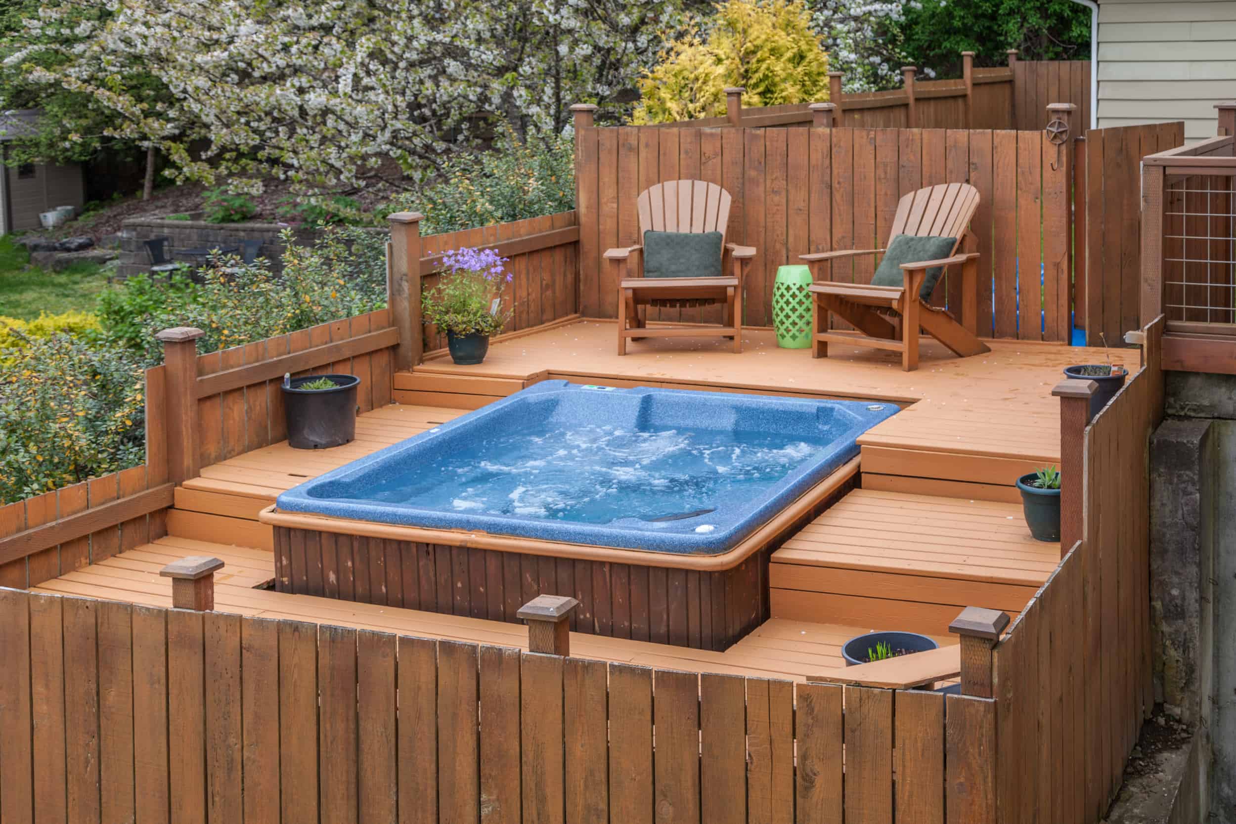 deck hot tub