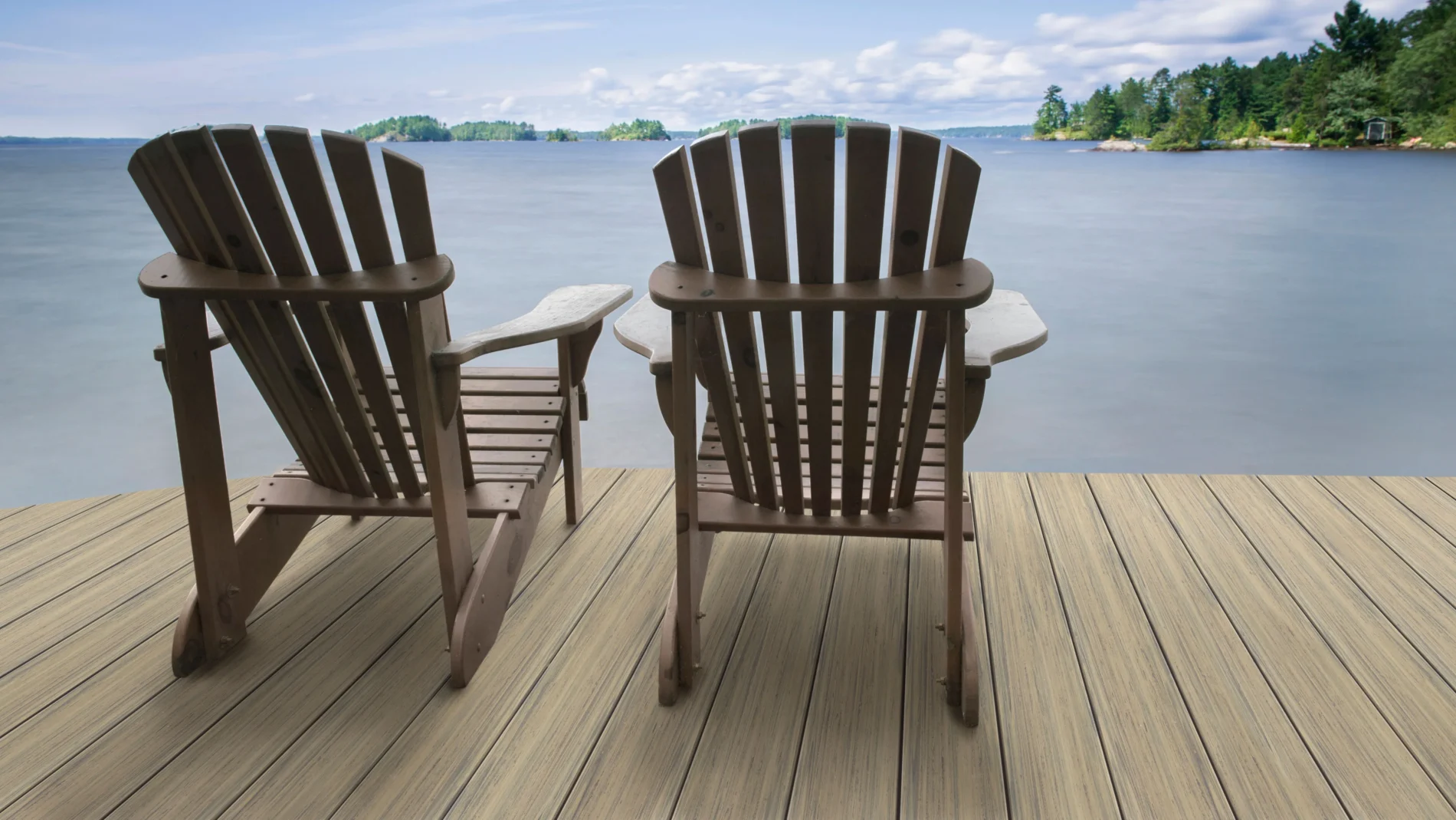 deckorators decking dock chairs on lake