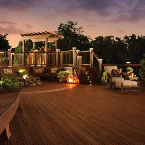 trex deck with lighting