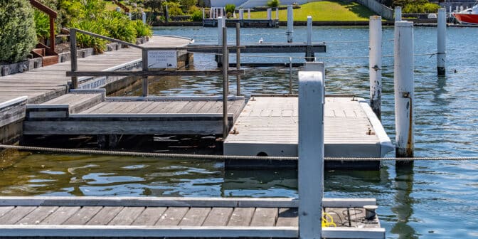 marine decking at beautiful marina with view of boats