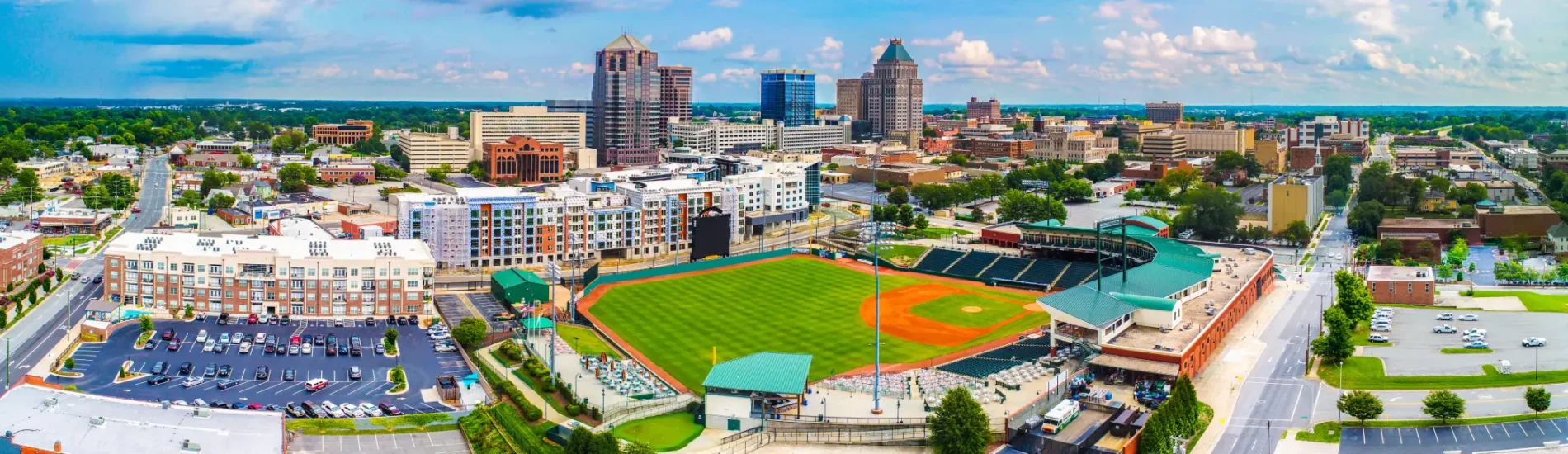greensoboro aerial view of downtown