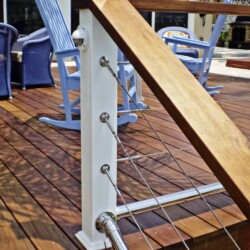 Ipe Decking, Trex post sleeves, Atlantis Rail bottom rail, Ipe top rail. , Lighting & Railing
