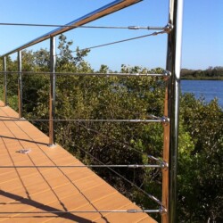 Stainless Steel railing with stainless steel cable. , Lighting & Railing