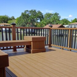 Trex Decking and Railing in Tree House and Black , Lighting & Railing